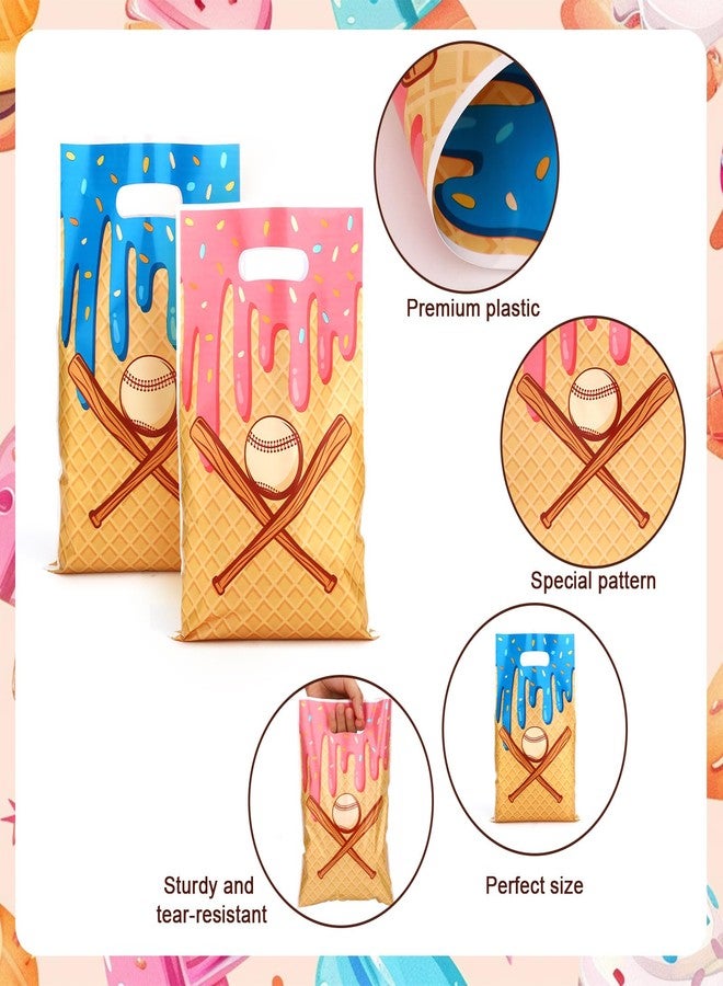 Fukaisu 50pcs Baseball Ice Cream Drip Gift Bags, Baseball Ice Cream Goodie Candy Snack Party Favors Bags with Handles for Birthday Sport Theme Party Decor Team Celebration Supplies - Image 5